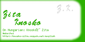 zita knosko business card